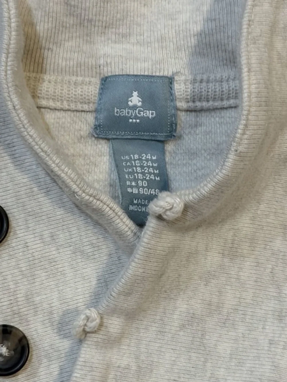 Baby Gap Shawl-collar Pullover with Embroidered Bear Detail